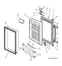 FRESH FOOD DOOR Diagram and Parts List for GBS18HBRAWW  General Electric Refrigerator