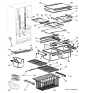 SHELVES Diagram and Parts List for GBS18HBRAWW  General Electric Refrigerator