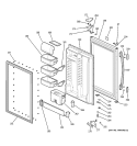 FRESH FOOD DOOR Diagram and Parts List for GDS18LBRAWW  General Electric Refrigerator