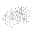 DOOR Diagram and Parts List for JTP25SH1SS  General Electric Wall Oven
