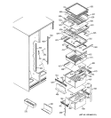 FRESH FOOD SHELVES Diagram and Parts List for PSG22SIPAFBS  General Electric Refrigerator