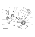 BLOWER & MOTOR Diagram and Parts List for DSKP333EC0WW  General Electric Dryer