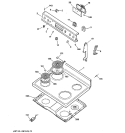 CONTROL PANEL & COOKTOP Diagram and Parts List for JBS16GV3  General Electric Range