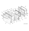 DOOR Diagram and Parts List for JKP56BD1BB  General Electric Range