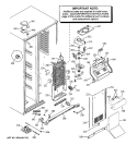 FREEZER SECTION Diagram and Parts List for PIG23MIMHFWW  General Electric Refrigerator