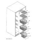 FREEZER SHELVES Diagram and Parts List for PIG23MIMHFWW  General Electric Refrigerator