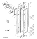 FREEZER DOOR Diagram and Parts List for ZISB420DMA  General Electric Refrigerator