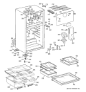 CABINET Diagram and Parts List for GTL16JBRERBS  General Electric Refrigerator