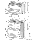 DOORS Diagram and Parts List for HTS16ABRFRWW  Hotpoint Refrigerator