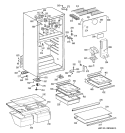 CABINET Diagram and Parts List for GTT18HBRERWW  General Electric Refrigerator