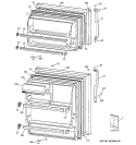 DOORS Diagram and Parts List for GTG15BBRCRWW  General Electric Refrigerator