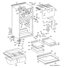 CABINET Diagram and Parts List for GTG16HBRCRWW  General Electric Refrigerator