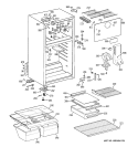 CABINET Diagram and Parts List for GTS18FBRFRCC  General Electric Refrigerator