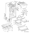 CABINET Diagram and Parts List for GTS18HBRFRWW  General Electric Refrigerator