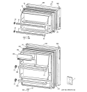 DOORS Diagram and Parts List for GTR17BBRFLWW  General Electric Refrigerator
