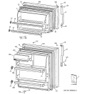 DOORS Diagram and Parts List for GTS18BBRFRWW  General Electric Refrigerator