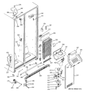 FREEZER SECTION Diagram and Parts List for RSG25IEMCFWW  General Electric Refrigerator
