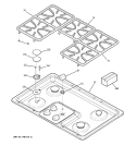 CONTROL PANEL & COOKTOP Diagram and Parts List for JGP628SEJ1SS  General Electric Cooktop