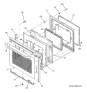 DOOR Diagram and Parts List for JB600WH1WW  General Electric Range