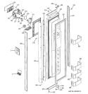 FREEZER DOOR Diagram and Parts List for ZISB360DRA  General Electric Refrigerator