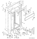 CASE PARTS Diagram and Parts List for ZISB360DRA  General Electric Refrigerator