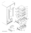 FRESH FOOD SHELVES Diagram and Parts List for GSG20IBPDFBB  General Electric Refrigerator