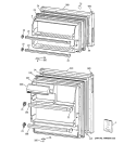 DOORS Diagram and Parts List for GTR17BBRERWW  General Electric Refrigerator