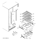 FRESH FOOD SHELVES Diagram and Parts List for GST20DBMBWW  General Electric Refrigerator
