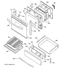 DOOR & DRAWER PARTS Diagram and Parts List for JGBP99SEH1SS  General Electric Range