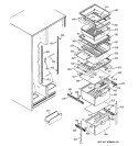 FRESH FOOD SHELVES Diagram and Parts List for ESL22XGPCBS  General Electric Refrigerator