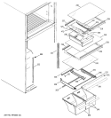 FRESH FOOD SHELVES Diagram and Parts List for HTS18IBPDRCC  Hotpoint Refrigerator