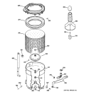TUB, BASKET & AGITATOR Diagram and Parts List for VLXR1020D2WO  Hotpoint Washer