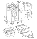CABINET Diagram and Parts List for HTS18GCRFRWW  Hotpoint Refrigerator