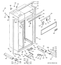 CASE PARTS Diagram and Parts List for ZISB360DMD  General Electric Refrigerator