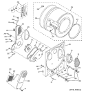 DRYER DRUM & BACK PANEL Diagram and Parts List for WSM2420D0WW  General Electric Washer Dryer Combo