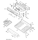 CONTROL PANEL & COOKTOP Diagram and Parts List for JGBP26CEA3CC  General Electric Range