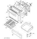 DOOR & DRAWER PARTS Diagram and Parts List for JGBP26CEA3CC  General Electric Range