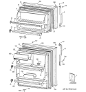 DOORS Diagram and Parts List for GTG15HBRCRWW  General Electric Refrigerator