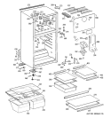 CABINET Diagram and Parts List for GTG15HBRCRWW  General Electric Refrigerator