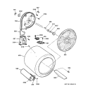 DRUM Diagram and Parts List for DDC4500SKM  General Electric Dryer