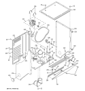 DRYER CABINET & MOTOR Diagram and Parts List for WSM2480D0WW  General Electric Washer Dryer Combo