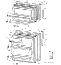 DOORS Diagram and Parts List for GTS15GBRELWW  General Electric Refrigerator