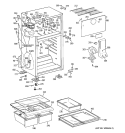 CABINET Diagram and Parts List for GTS18QCRERCC  General Electric Refrigerator