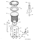 TUB, BASKET & AGITATOR Diagram and Parts List for VBXR1090D4WW  Hotpoint Washer