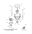 SUSPENSION, PUMP & DRIVE COMPONENTS Diagram and Parts List for WDSR2080D4WW  General Electric Washer