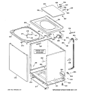 CABINET, COVER & FRONT PANEL Diagram and Parts List for WHDSR209D4WW  General Electric Washer
