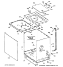 CABINET, COVER & FRONT PANEL Diagram and Parts List for WHRE5260E0CC  General Electric Washer