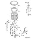 TUB, BASKET & AGITATOR Diagram and Parts List for WHRE5260E0CC  General Electric Washer