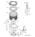 TUB, BASKET & AGITATOR Diagram and Parts List for WKSE5260E0WW  General Electric Washer