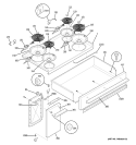 COOKTOP Diagram and Parts List for JCS57F2WW  General Electric Range